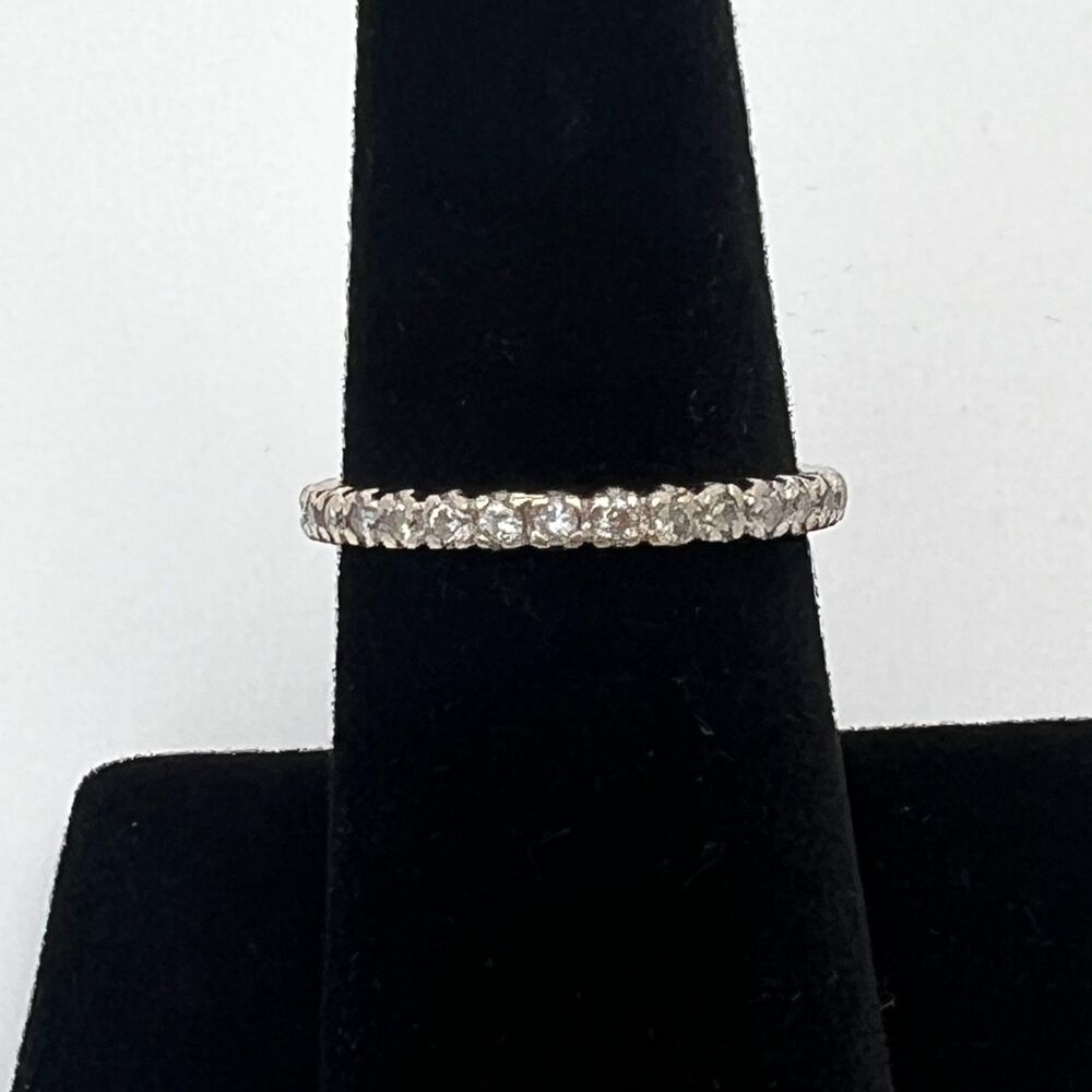 Vintage 18-Karat White Gold 0.50ctw Natural Diamond Eternity Band Ring Size 7.25